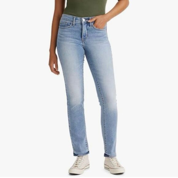 Levi Strauss 314 Shaping Straight Light Mid Rise Tummy Slimming Jeans Size 31 - Picture 1 of 10